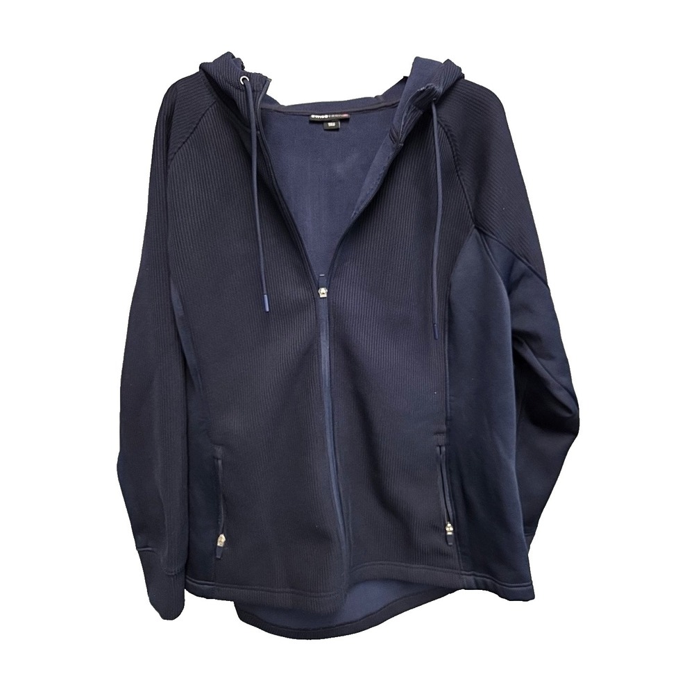 SWISS TECH Womens‎ Waffle Knit Tech Fleece Navy Hoodie Jacket Zip 2X (18W-20W)